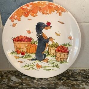 Dachshund in Fall Plate - Fall 2024 Collection